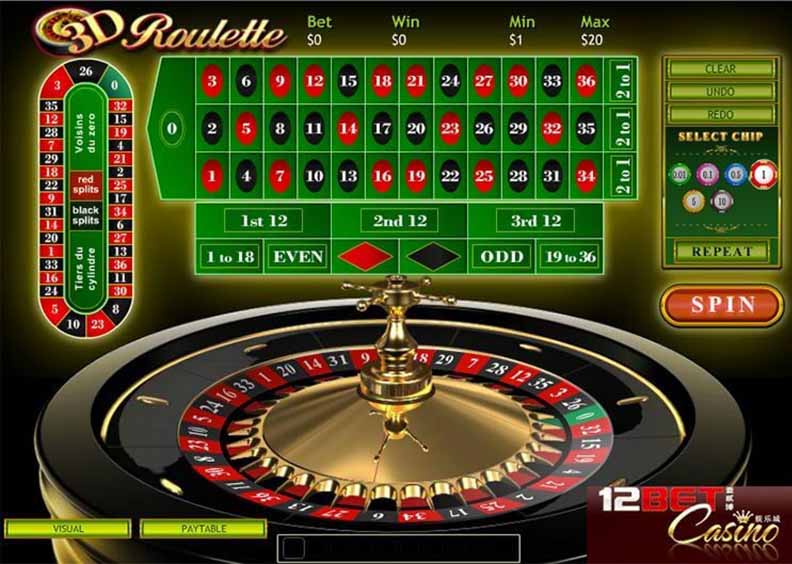 roulette là sản phẩm cực hot trên nhà cái casino 12bet