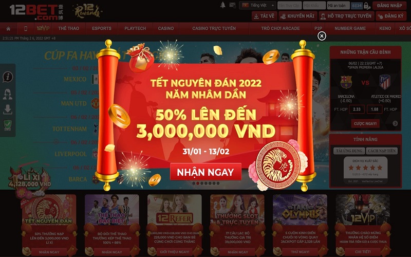 Casino uy tín hàng đầu Việt Nam 12BET