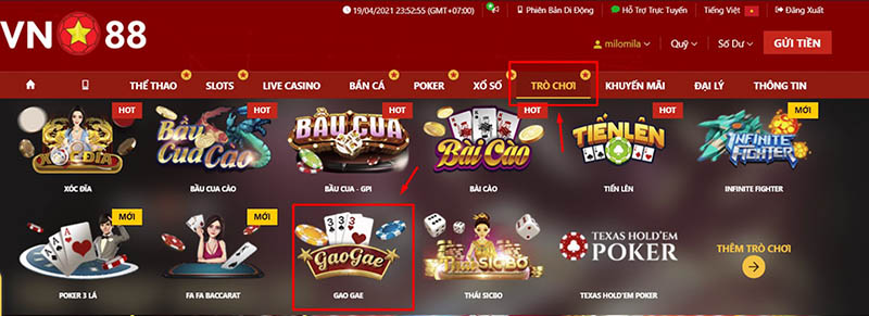 Sòng casino online VN88